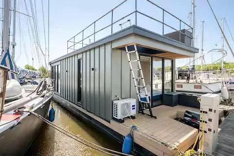 보트호텔 Moderne Houseboat Op Het Water! 어센더프트